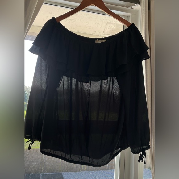 MICHAEL Michael Kors Tops - Michael Kors blouse black sheer size Large